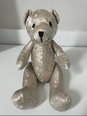 Vintage pure silk Teddy Bear 11”